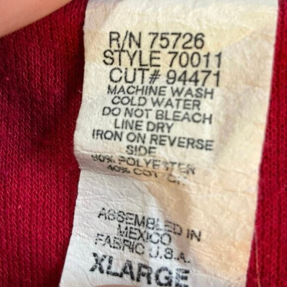 Vintage Teddi Pullover Cardigan Sweater Size XL Red and Black Floral Embroidery - Picture 6 of 9